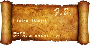 Fixler Dávid névjegykártya