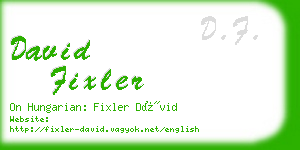 david fixler business card